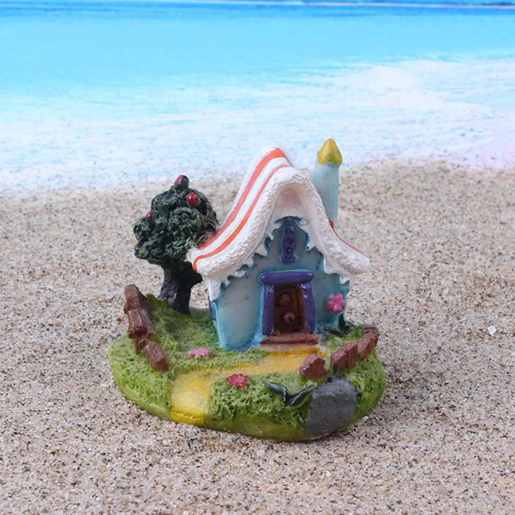 

4 Pcs Resin Fairy Tale Houses for Garden Decorations Home Ornaments Micro Landscape Balcony Yard Accessories Stylish Scene
