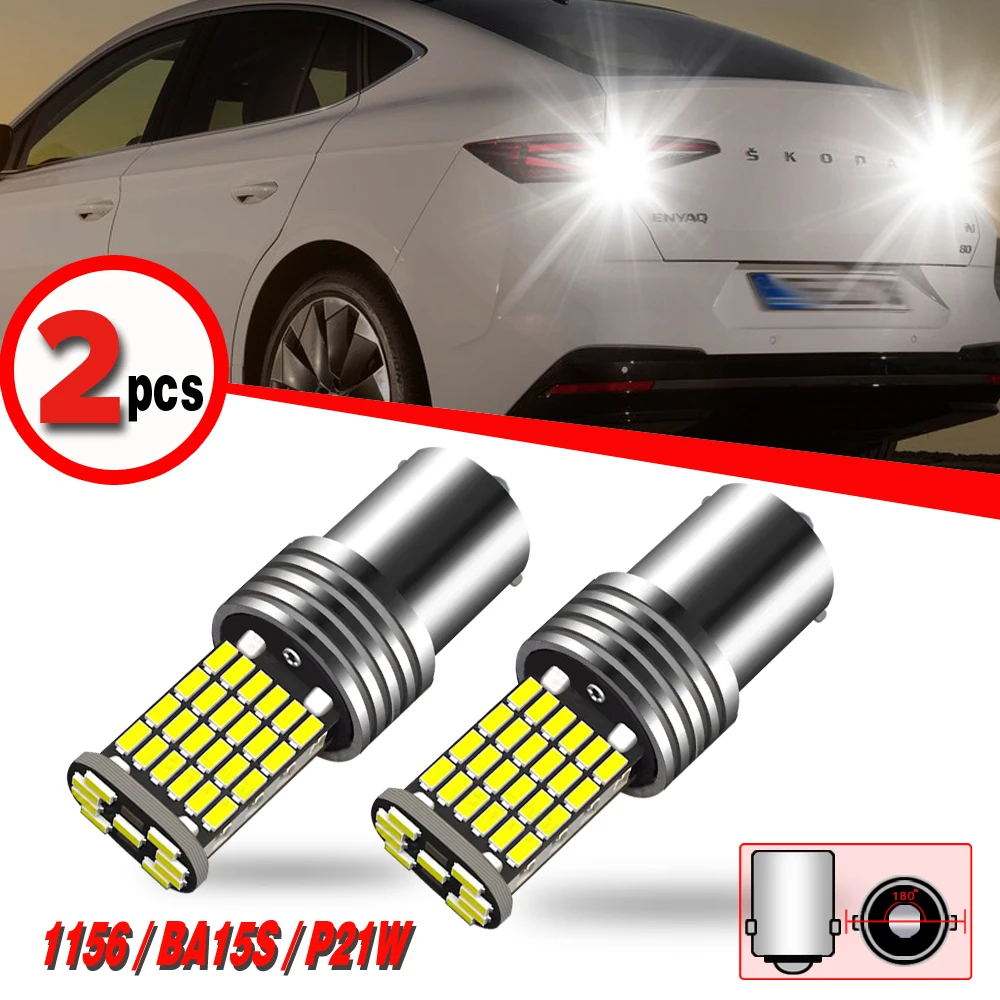 2pcs Auto Backup Lamp 1156 P21W BA15S Car LED Reverse Light Bulb For Renault Duster Megane 2 3 Logan Clio Fluence DRL