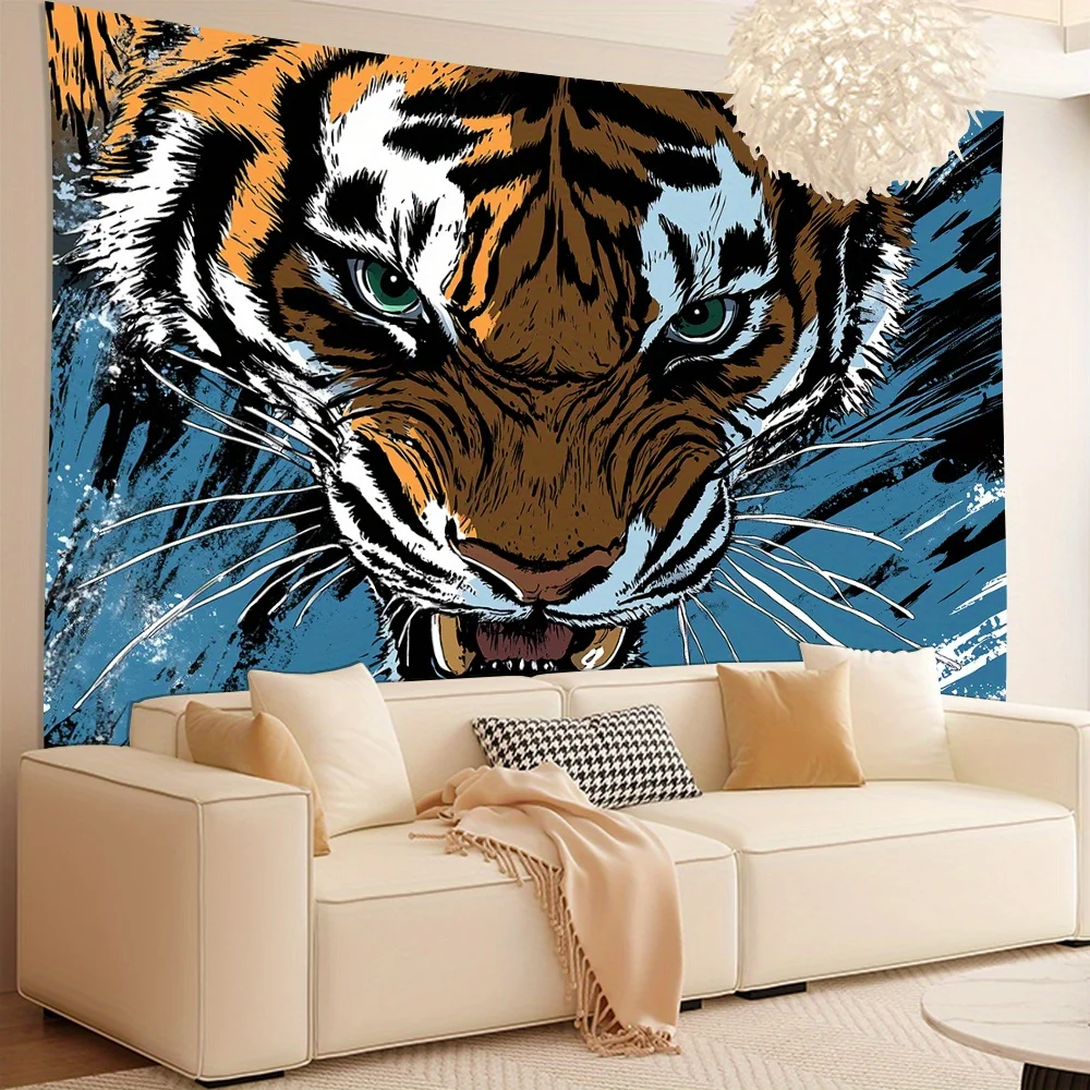 Giant Tiger Wall Tapestry Hanging 180x280cm Jungle Aesthetic Animal Print Decor Modern Pop Art Home Decor Room Artwork