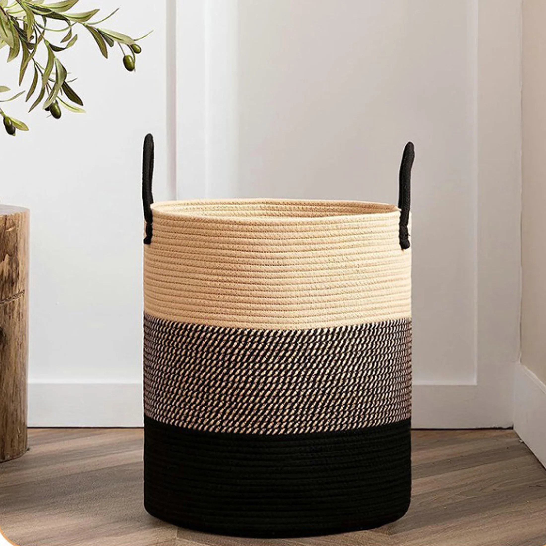 Wäschekorb, Wäscheständer mit Henkel, H50cm, Wäschesortierer, Spielzeug-Aufbewahrung, faltbarer Wäschekorb, Aufbewahrungskorb