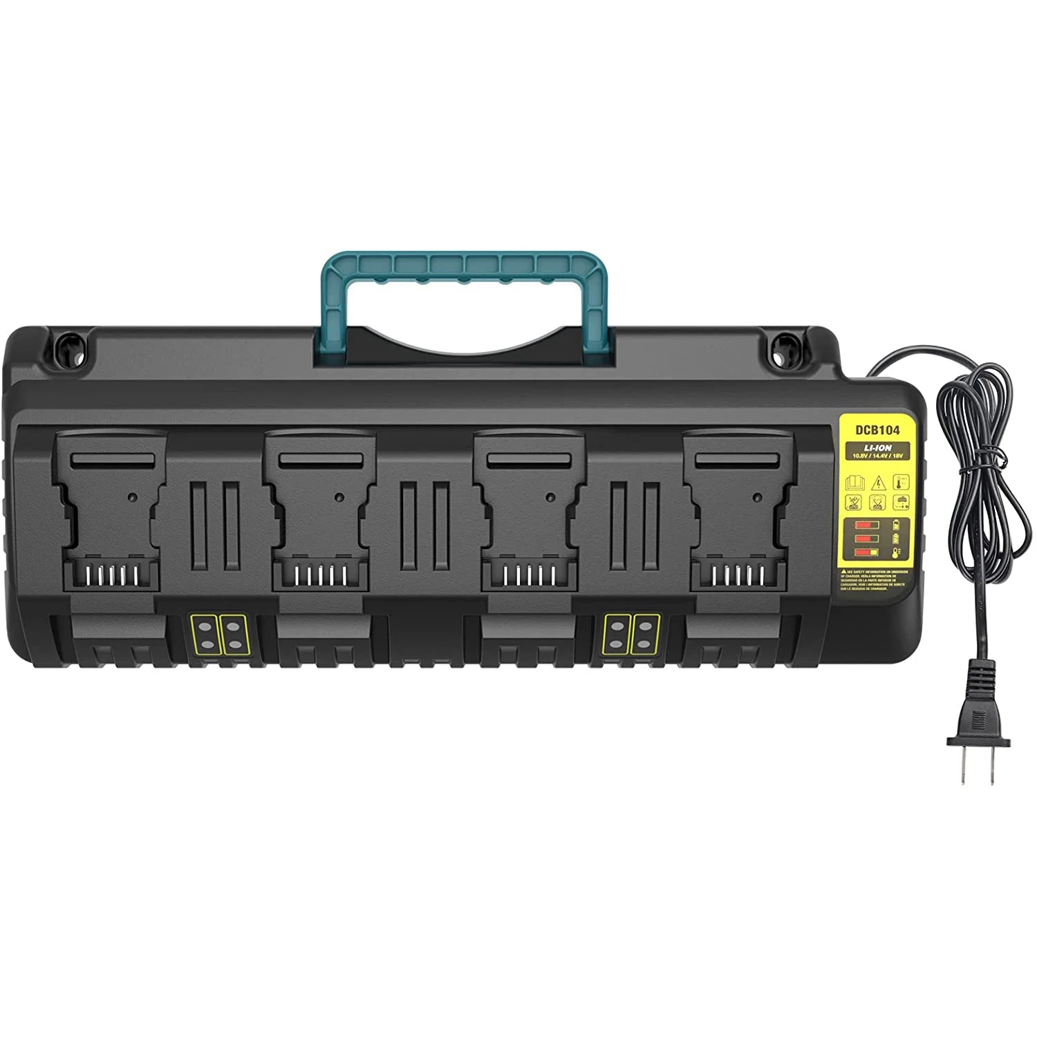 Cargador de corriente rápida para Dewalt, dispositivo con 4 puertos, 3A, 10,8 V, 14,4 V, 18V, 20V, batería de litio flexible, DCB112, DCB115, DCB104