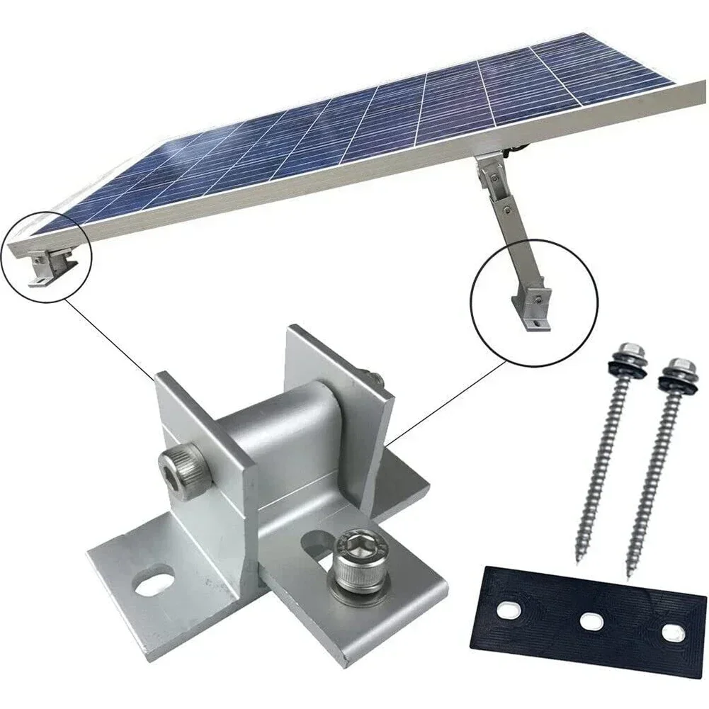 1pcs Solar Panel Foot Mount Aluminum Alloy Solar Panel Rotatable Elevation With Angle Bracket Roof Mounting Attachment