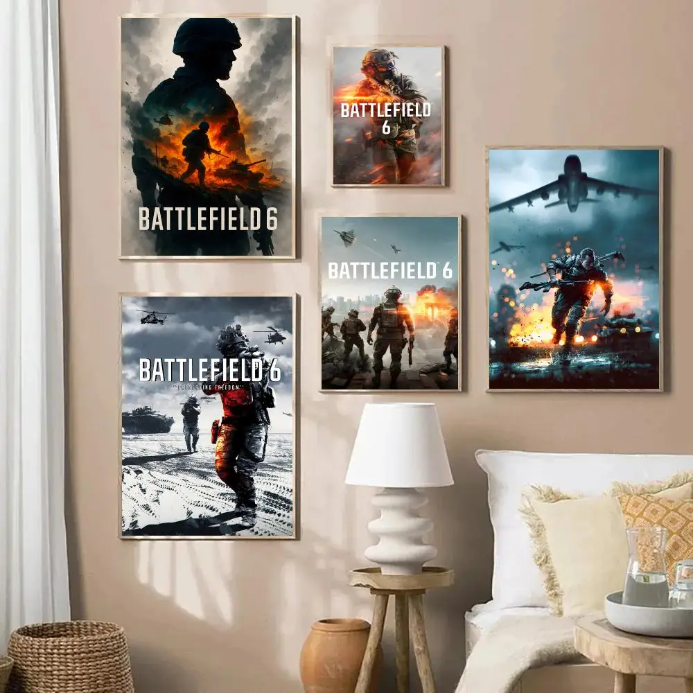 لعبة فيديو B-battlefield 6 لوحة الخط HD طباعة تجعد مجاني جدارية الفن صور لغرفة المعيشة ديكور جدران المنزل قماش #2