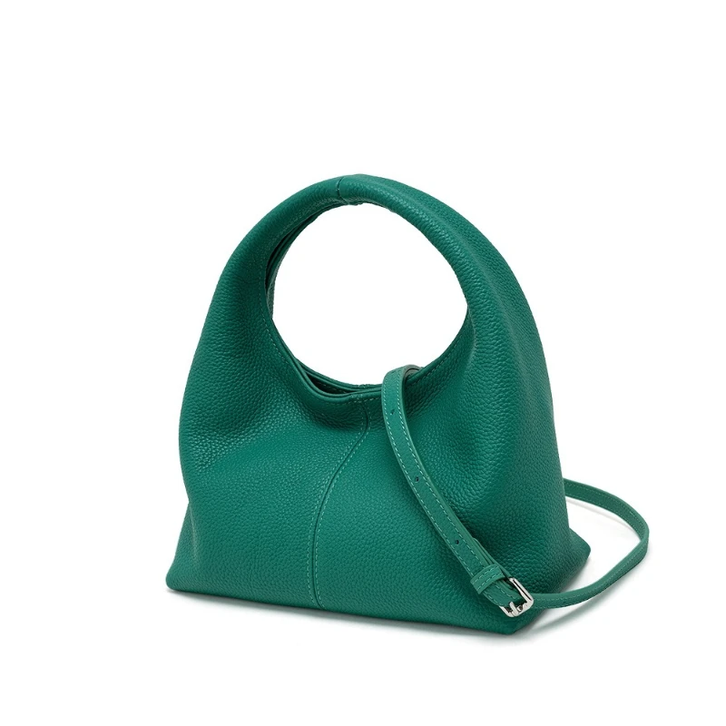 

Soft Cowhide Leather Handbag, Freely Style Woman Genuine Leather Bags, Minimalism Summer New in Mini Tote Shoulder Purse Hobos