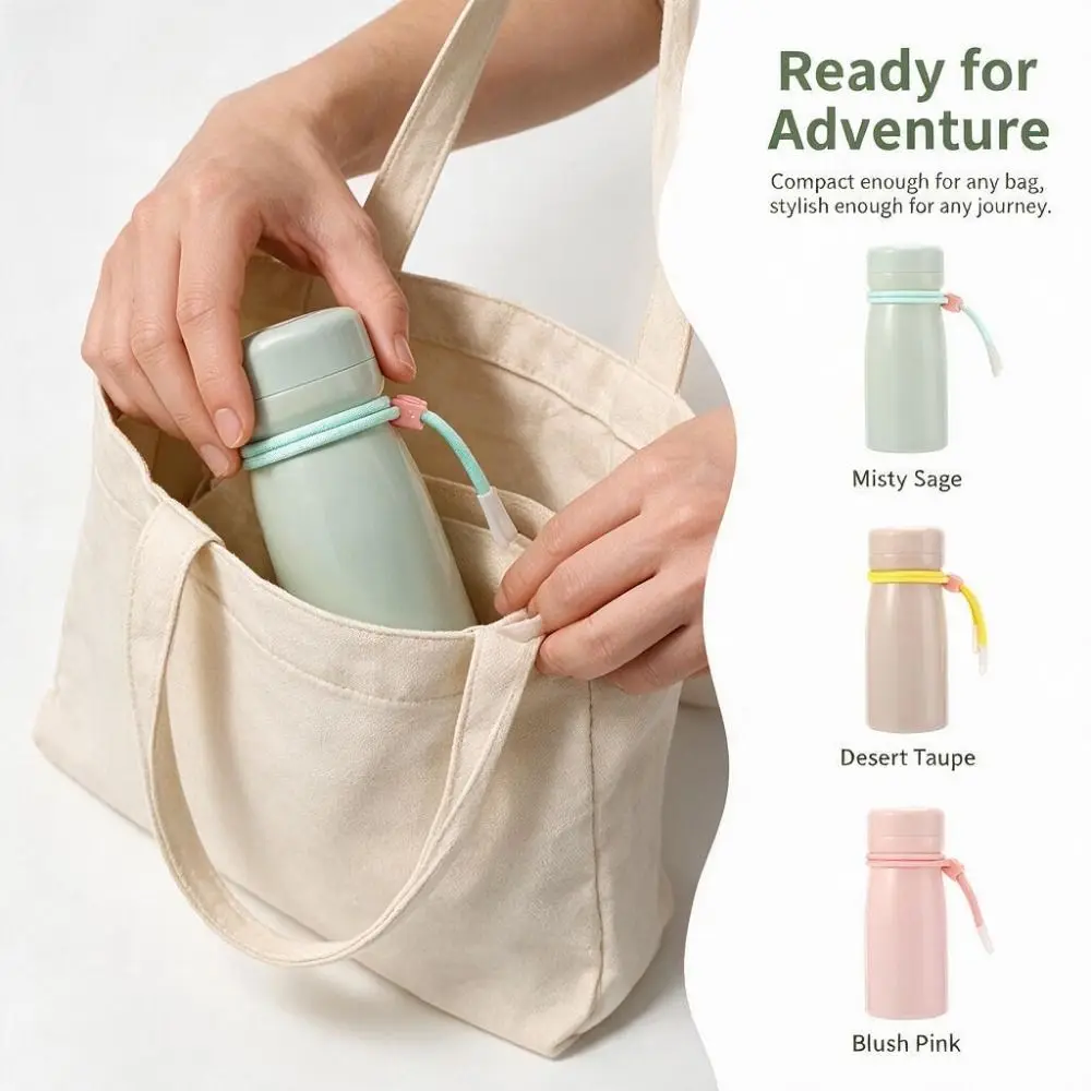 Stainless Steel Insulated Water Bottle Compact Portable Thermos Cup Removable Cute Mini Insulated Cup Commute