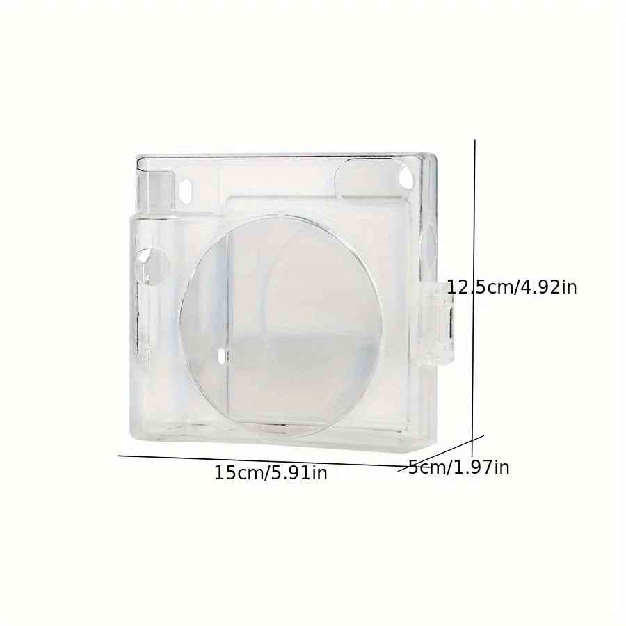 1pc Camera Case for Fujifilm Instax Square SQ1 Instant Camera Case, Clear Crystal Hard Shell with Adjustable Shoulder Strap