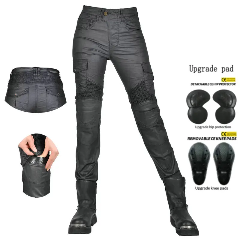

Volero Female Motorcycle Riding Pants Motocross Pain-Coat Hard Surface Casual Jeans For Girls Knight Cycling Protective Trousers
