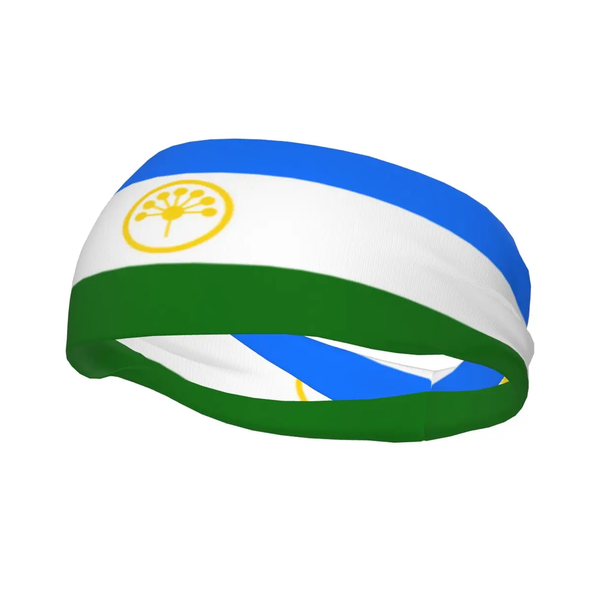 Custom Bashkortostan Flag Sport Headbands for Women Men Stretchy Moisture Wicking Gym Sweatband