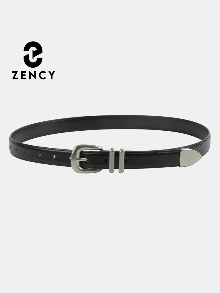 Zency High Quality Alloy Pin Buckle Skinny Cow Leather Women Belt Vintage For Dresses Jeans Classic Ladies Waist Belts 105cm