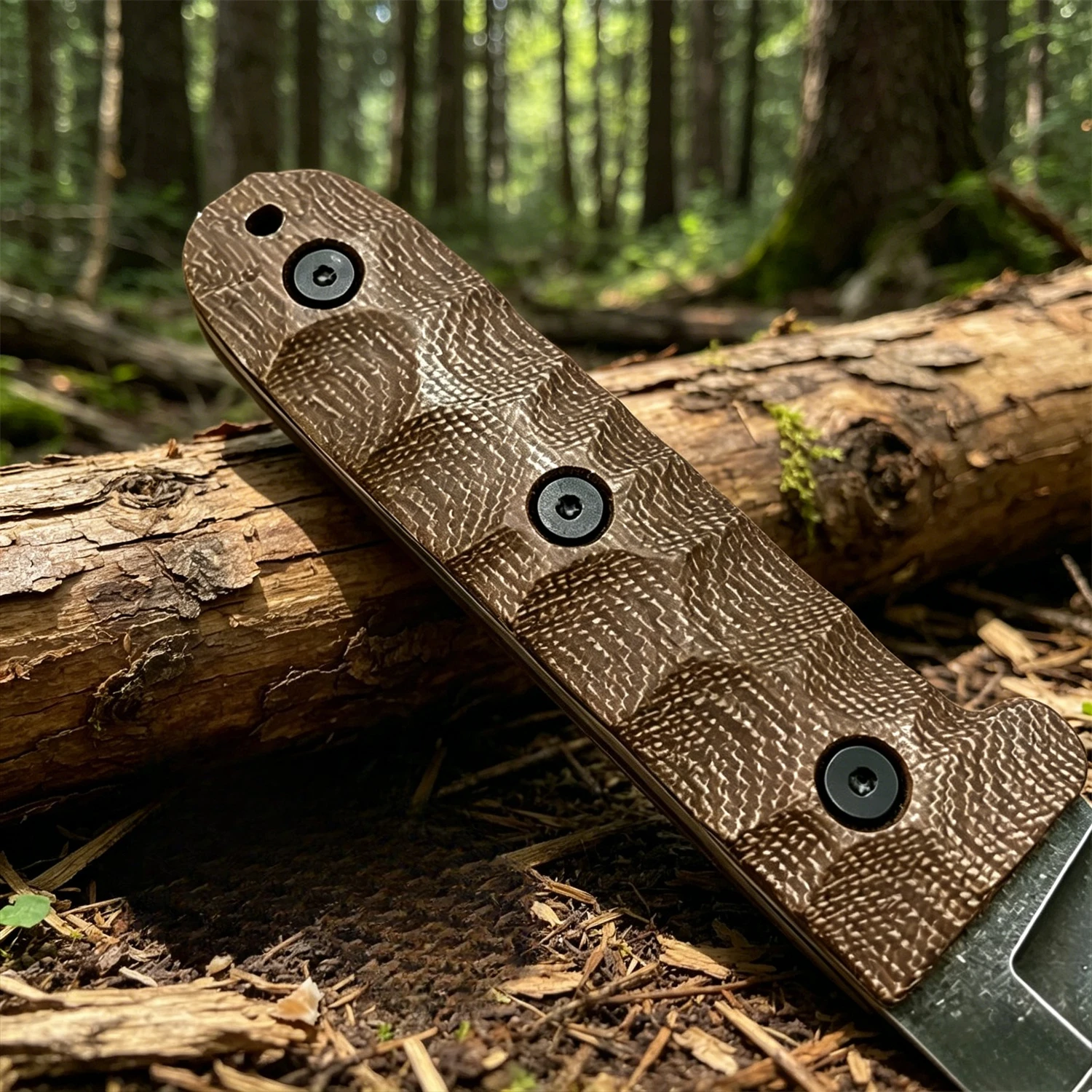 Men Gift PR4 Outdoor Fixed Blade Knife Durable D2 Blade Comfort Linen Grip with Genuine Leather Sheath for Outdoor Camping EDC