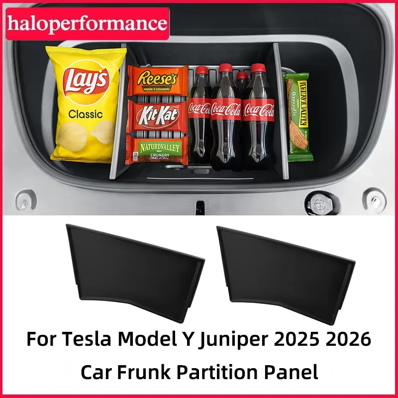 

For Tesla Model Y Juniper 2025 2026 Frunk Partition Board Storage Box Front Trunk Organizer Stowing Parts Modification Accessory