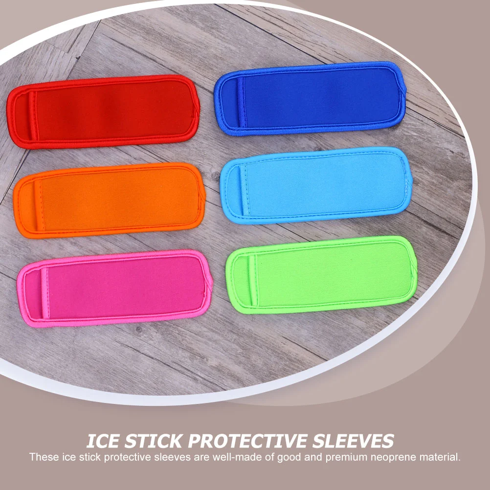 6 Pcs Cake Colorful Popsicles Sets Child Ice Cream Containers Mold Neoprene Stick Holders