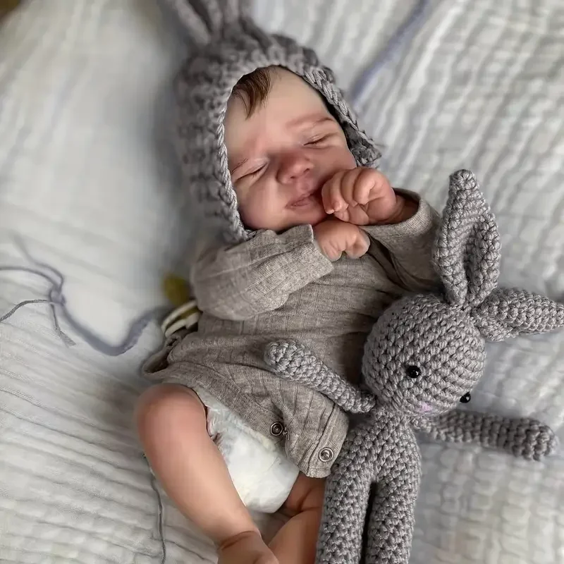 18-calowa lalka Pascale Can Open Mouth bebe reborn de silicona Girl Doll z wziętymi włosami Zmywalna lalka Reborn Realistyczna lalka