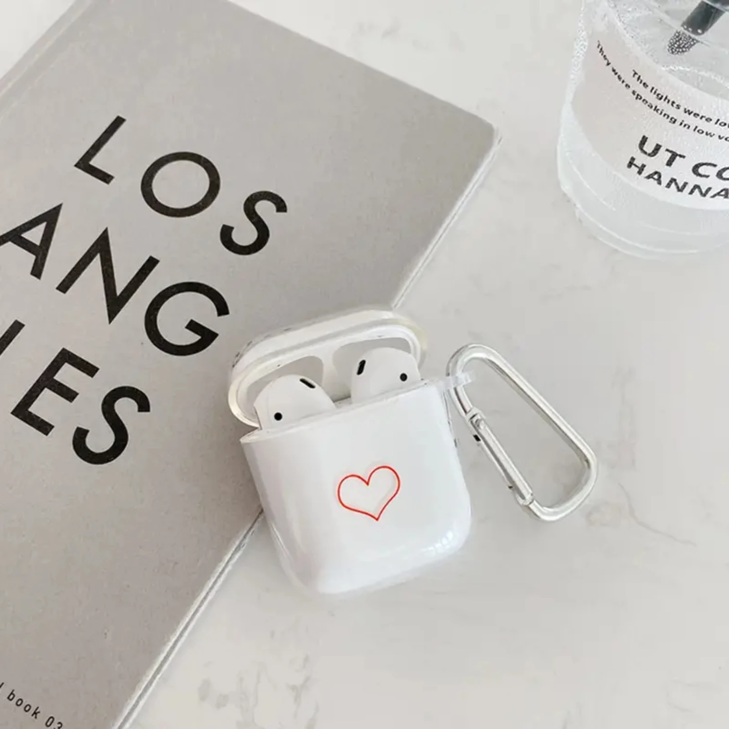 

Transparent Red Love Earphone Case For AirPods 1/2/Pro/3