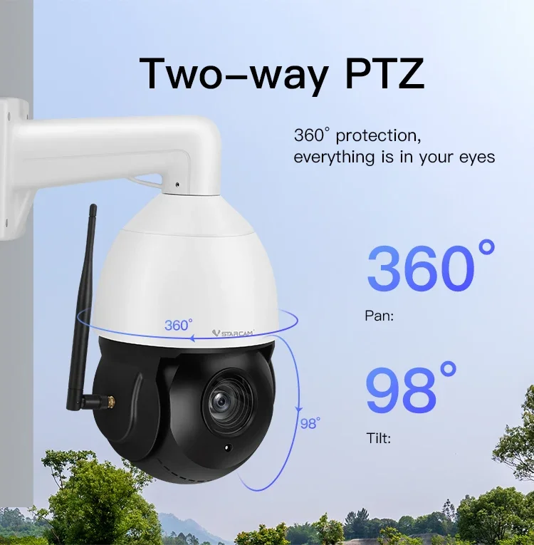 Vstarcam CS630Q-X30P 2.7k WIFI 6/ POE 30x zaskočit rychlost auto sledovací kamera WIFI outdoorové IP65 noc vidění PTZ kamera