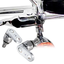 Chrome Turn Signal Relocation Brackets For Harley Dyna Fatboy Beakout Sportster