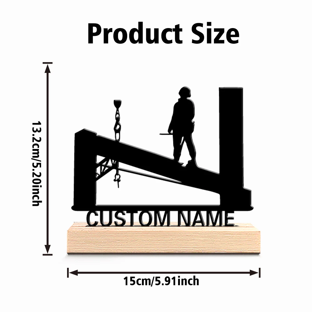 1 قطعة أزياء شخصية مخصصة الهندسة المدنية بناء تماثيل معدنية فن معدني مع قاعدة خشبية مناسبة كهدية للمحترفين #3