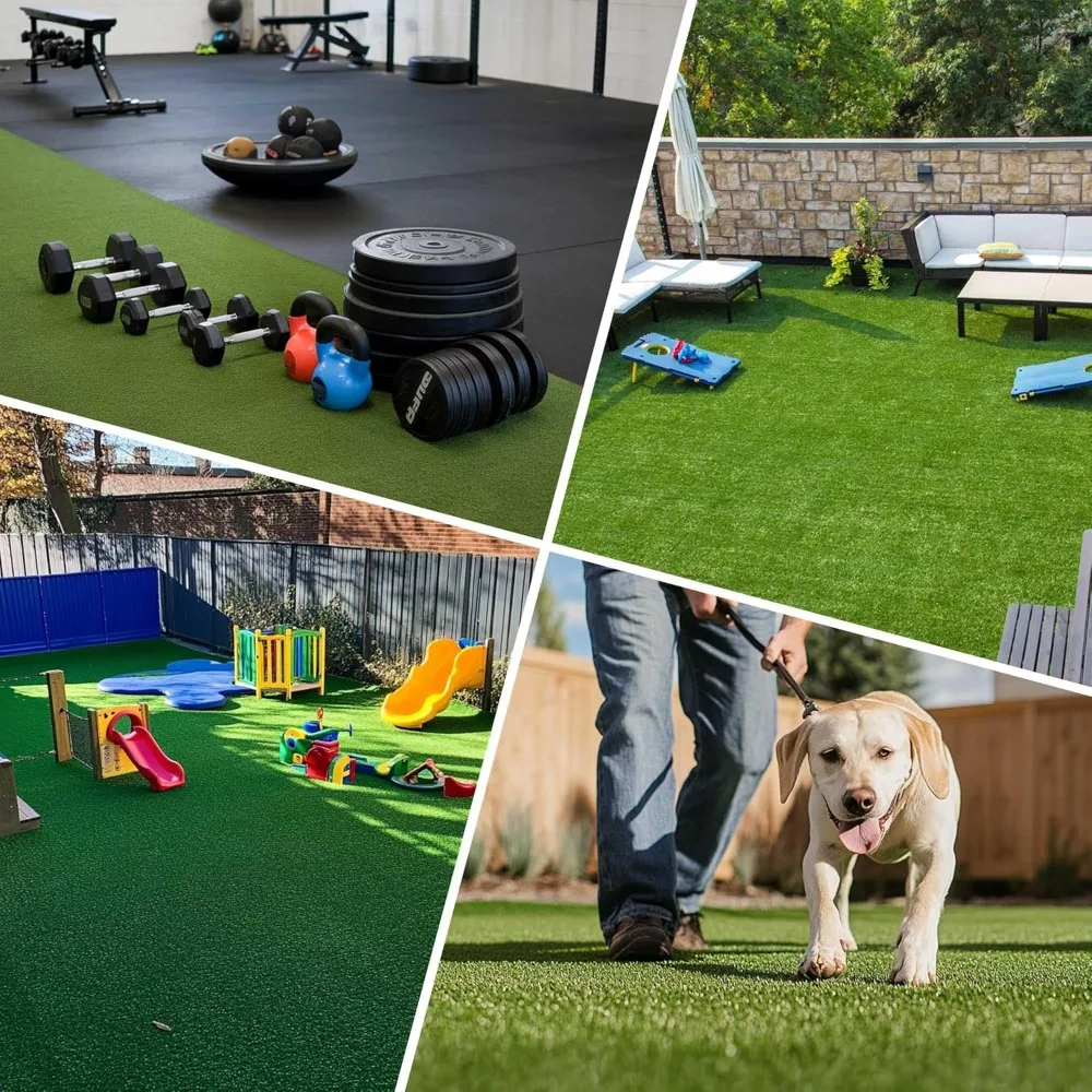 Artificial Turf Grass Rug Indoor Outdoor Event Patio Yard Decor Gym Pet Training Playground Fake Lawn Mat