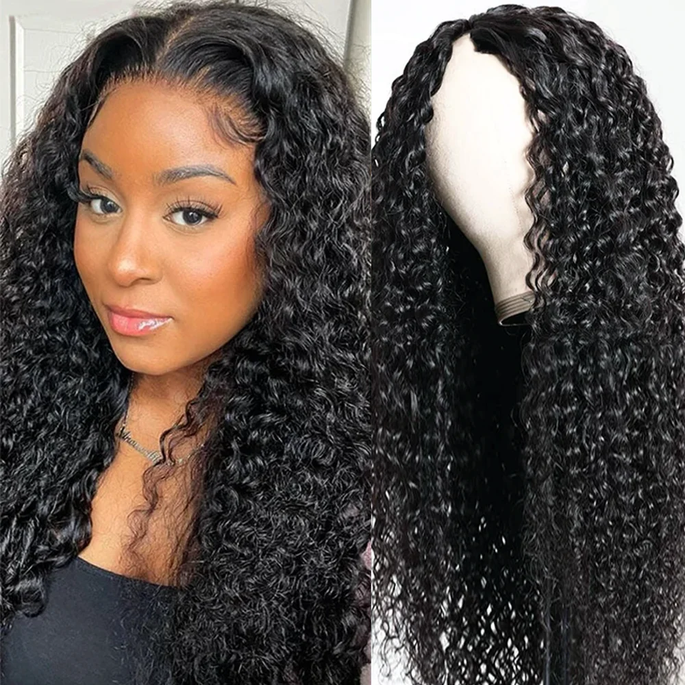 طويل مجعد الخامس جزء شعر مستعار شعر الإنسان البرازيلي عذراء 100% باروكة من شعر طبيعي 32 بوصة موجة عميقة مجعد الخامس شكل خصلات الشعر المستعار الإنسان للنساء