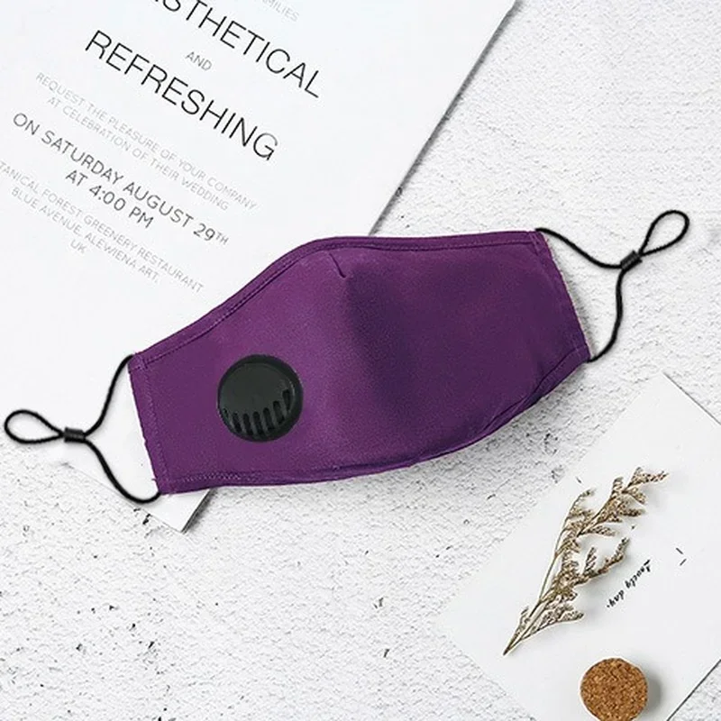 Black Washable Reusable Cotton Fabric Cloth Face Mask with Activated Carbon Filter for Dust