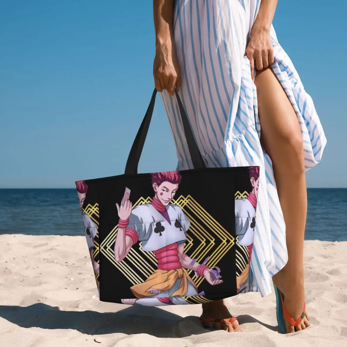 

Hisoka Anime Hunter X Hunter Phantom Troupe Chrollo Beach Tote Bag Sport Yoga Duffle Large Tote Bag Women Travel Bag Fitness bag