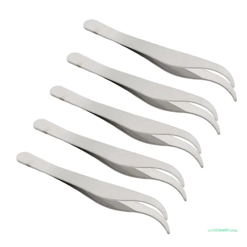 Slant Tip Tweezers for Detailed Beauty Care Stainless Steel, Makeup & Salon Use