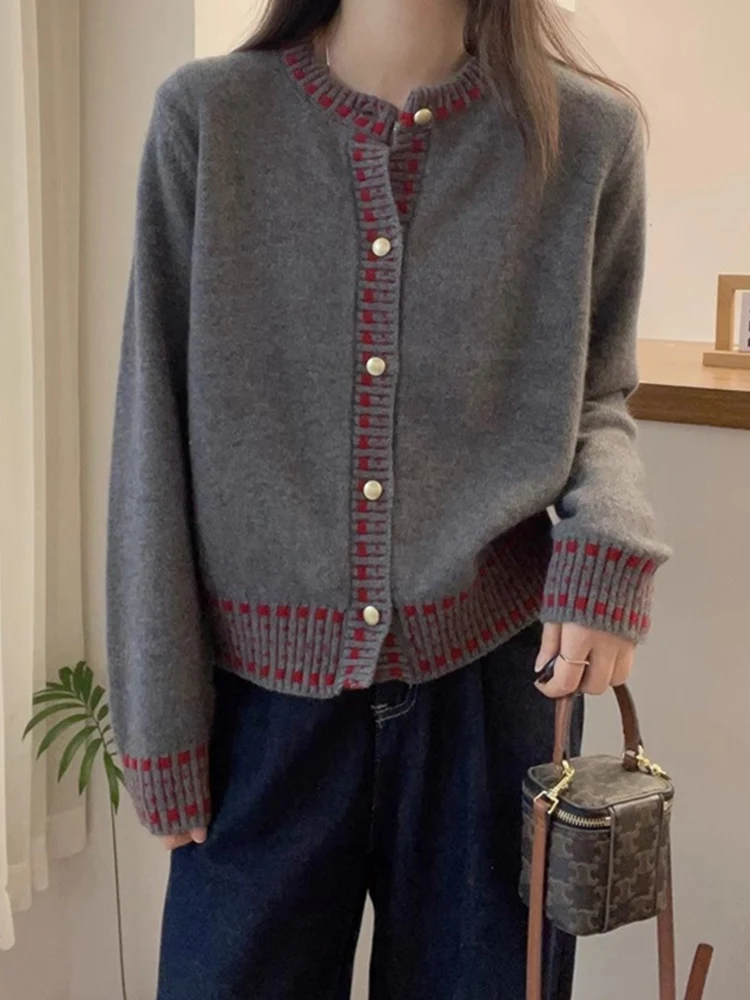 Ele-cárdigan abierto de lana de punto para mujer, suéter largo de invierno, cómodo, diseño adelgazante, estilo coreano