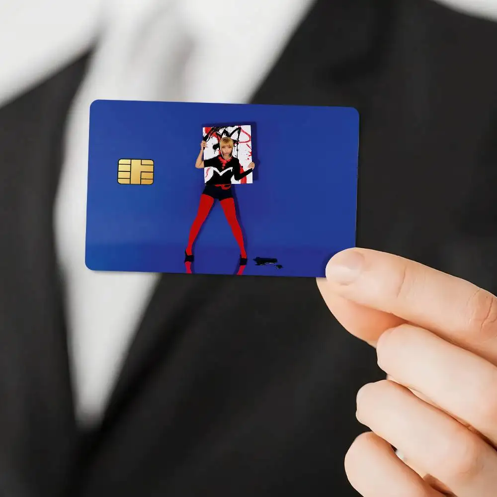 ملصقات بطاقات الائتمان المصنوعة من Singer PinkPantheress Fancy Some More من ملصقات تمرير الحافلة وديكور رائع مقاوم للماء مكون من 4 قطع #5