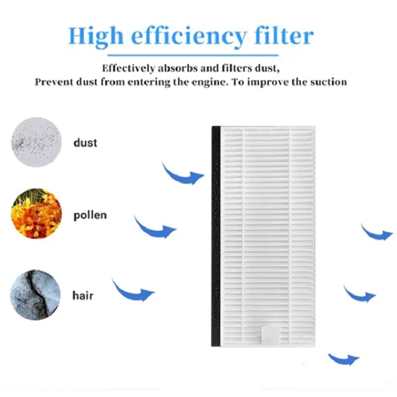 Neabot Q11 로봇 진공 청소기 액세서리 용 ABGP-16Pcs 메인 사이드 브러시 걸레 천 HEPA 필터 먼지 봉투 교체 부품