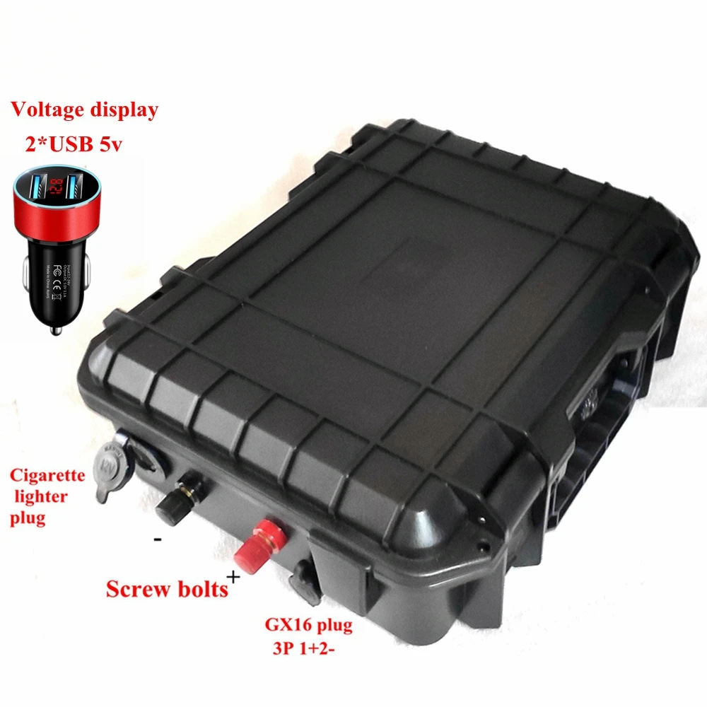 Hot sale Bms built in 12V 50Ah 60Ah 80Ah 100Ah 120Ah 150Ah waterproof lithium ion battery for trolling motor boat +10A charger