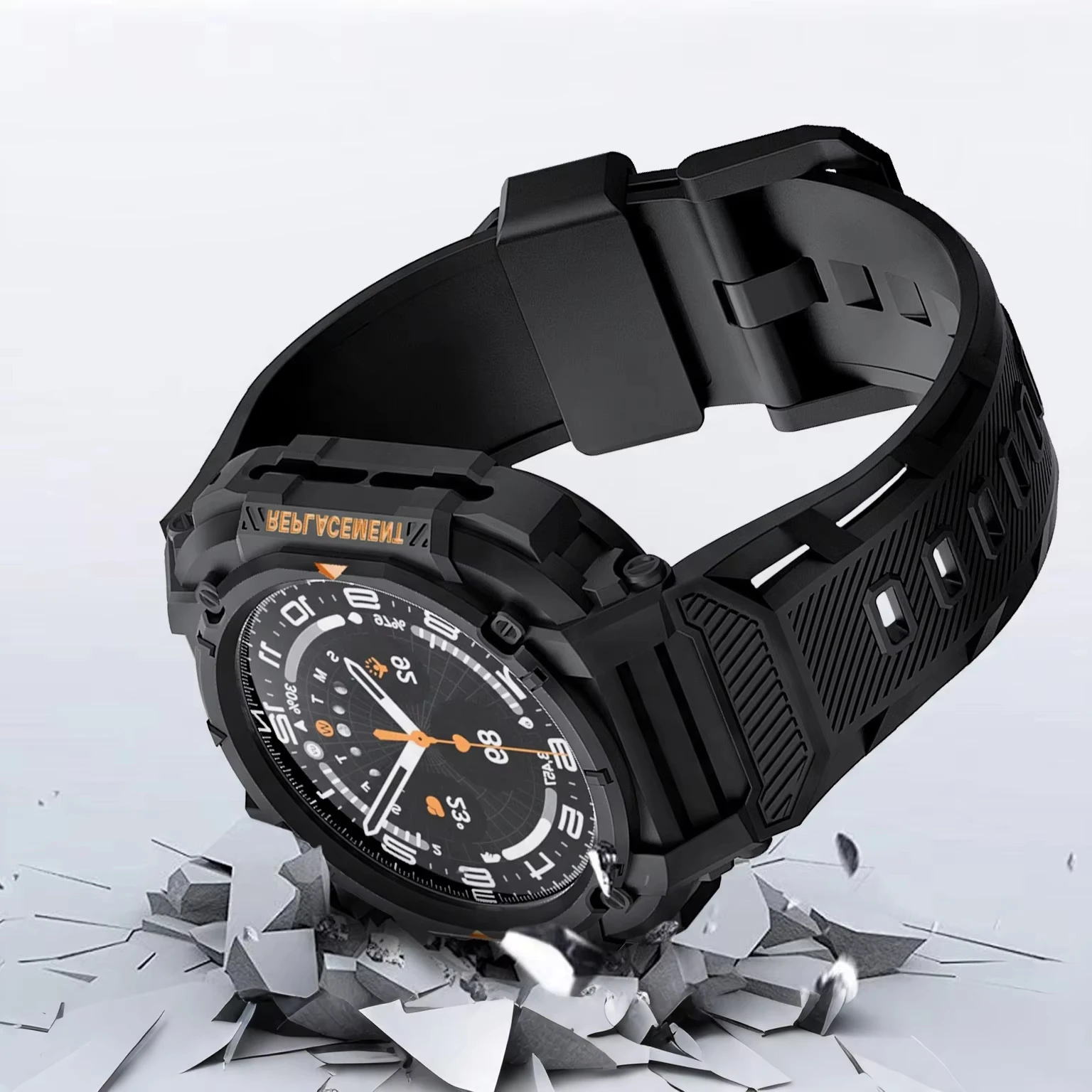 Einteilige TPU-Hohl-Schutzhülle + Armband für Samsung Galaxy Watch Ultra 2 47 mm Smartwatch-Zubehör Armband Correa – Detail 6