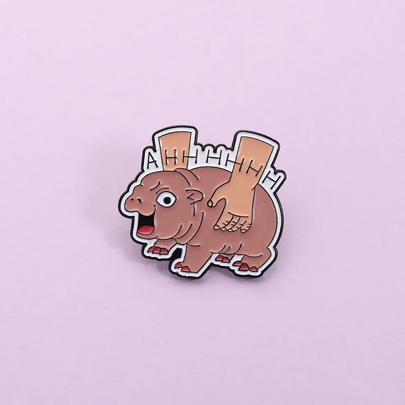 Lustiger Cartoon-Tier-Metall-Emaille-Pin: Süßes springendes Schwein als Schmuck-Abzeichen, trendige, vielseitige Brosche für Kleidung und Taschen