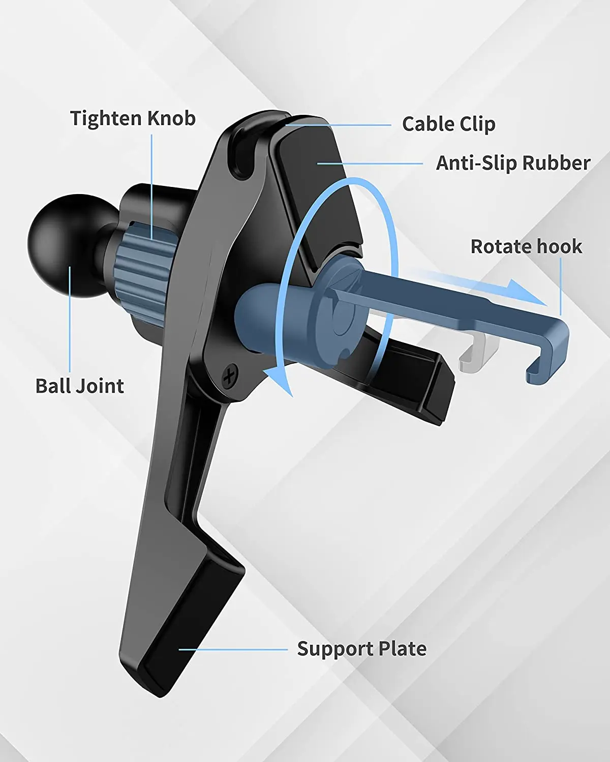 IBudim-soporte para teléfono móvil con Clip Universal para salida de aire de coche, cabeza de bola de 17mm para montaje de teléfono móvil de coche por gravedad, soporte magnético para teléfono de coche