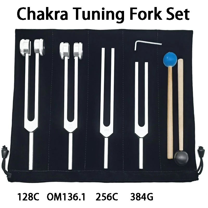 

Chakra Tuning Fork Sets 128/136.1/256/384 Meditation Tuning Forks Set Sound Healing Schumann Resonance Percussion Instruments