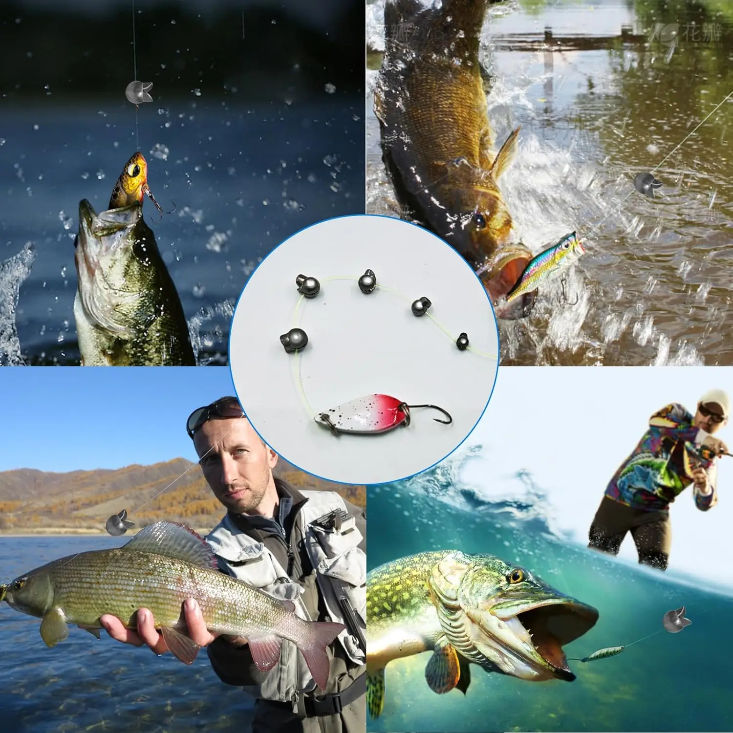 100pcs/box Fishing Weights Kit Premium Split Shot Sinkers with 5 Versatile Sizes Round Removable Design Perfect for Freshwater