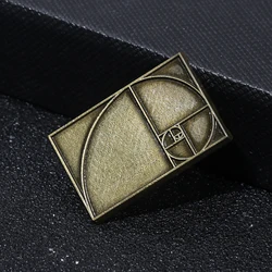Spiral Golden Ratio Sacred Fibonacci Brooch Enamel Pin Math Decoration Geometry Brooch Lapel Bag Badge Jewelry Accessories Gift
