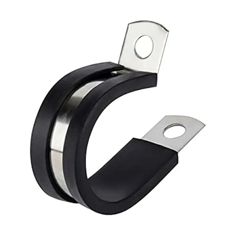 AEE3-1/4 Inch Stainless Steel Cable Clamp, Rubber Cushioned Insulated Clamp For Tube, Or Wire Cord Installation,36PCS