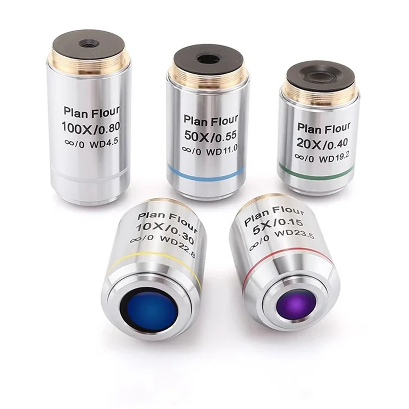 Plan Flour Semi-apochromatic Infinity Objective Long Working Distance Parfocal 60 mm M26 Microscopio Accessories