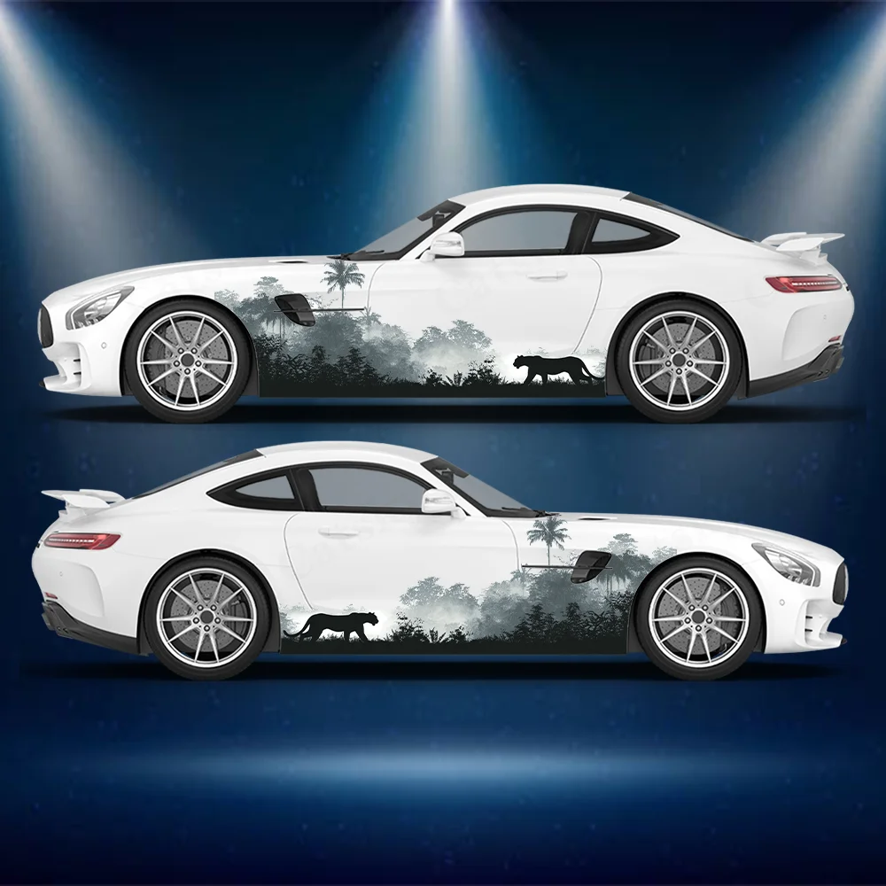 

Ink Mountain Leopard Car Vinyl Wraps Decal Self-adhesive Anti Scratch Sticker Suitable for Trucks SUV Decor Auto Accessories