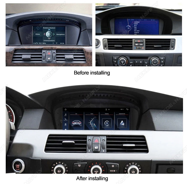 MEKEDE Autoradio für BMW 3er 5er Serie E60 E61 E63 E64 E90 E91 E92 E93 CIC CCC GPS Navigation Carplay Android Auto Multimedia-Einheit – Detail 9