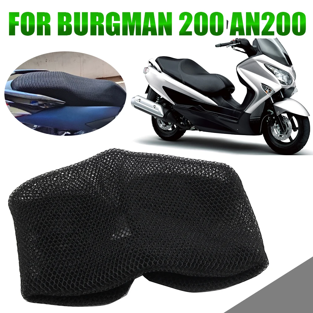 Funda de cojín de asiento para motocicleta SUZUKI Burgman 200 AN200 AN 200 Burgman200, protector solar térmico