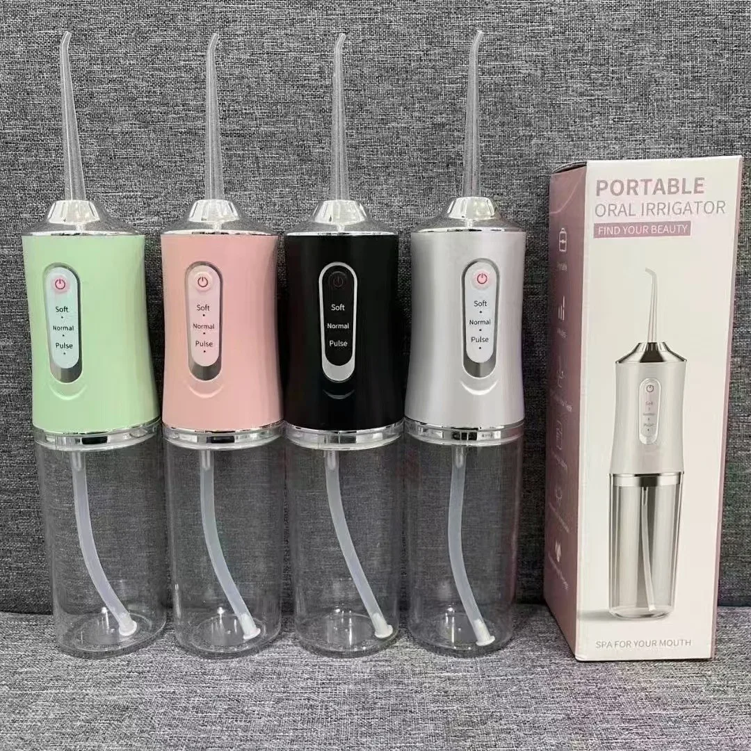 Portable Dental Water Flosser Oral Irrigator USB Rechargeable Water Floss Jet Tooth Pick 4 Tips 220ml Mouth washing machine
