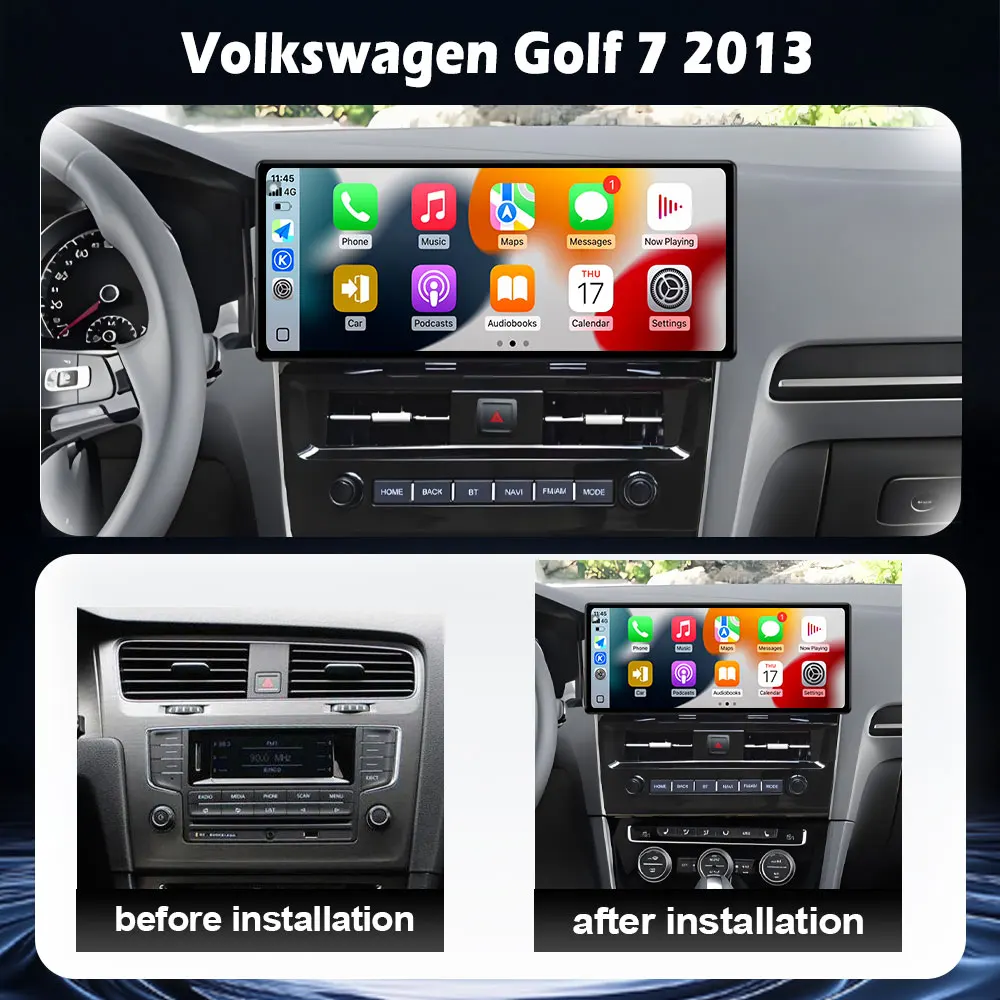 Android 16 Multimedia GPS Navigation System for Volkswagen Golf 7 2013 Wireless Carplay Touch Screen WiFi Stereo Player