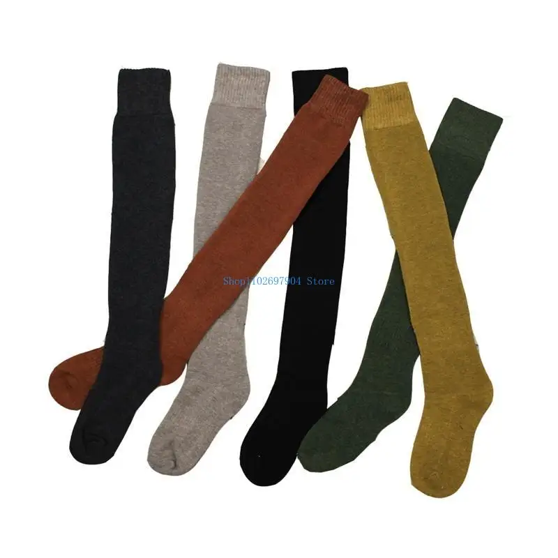

N7YF Female Long Knee Sock Women Autumn Winter Knitted Socks Girls Stockings Casual Cotton Thigh High Over Knee High Socks