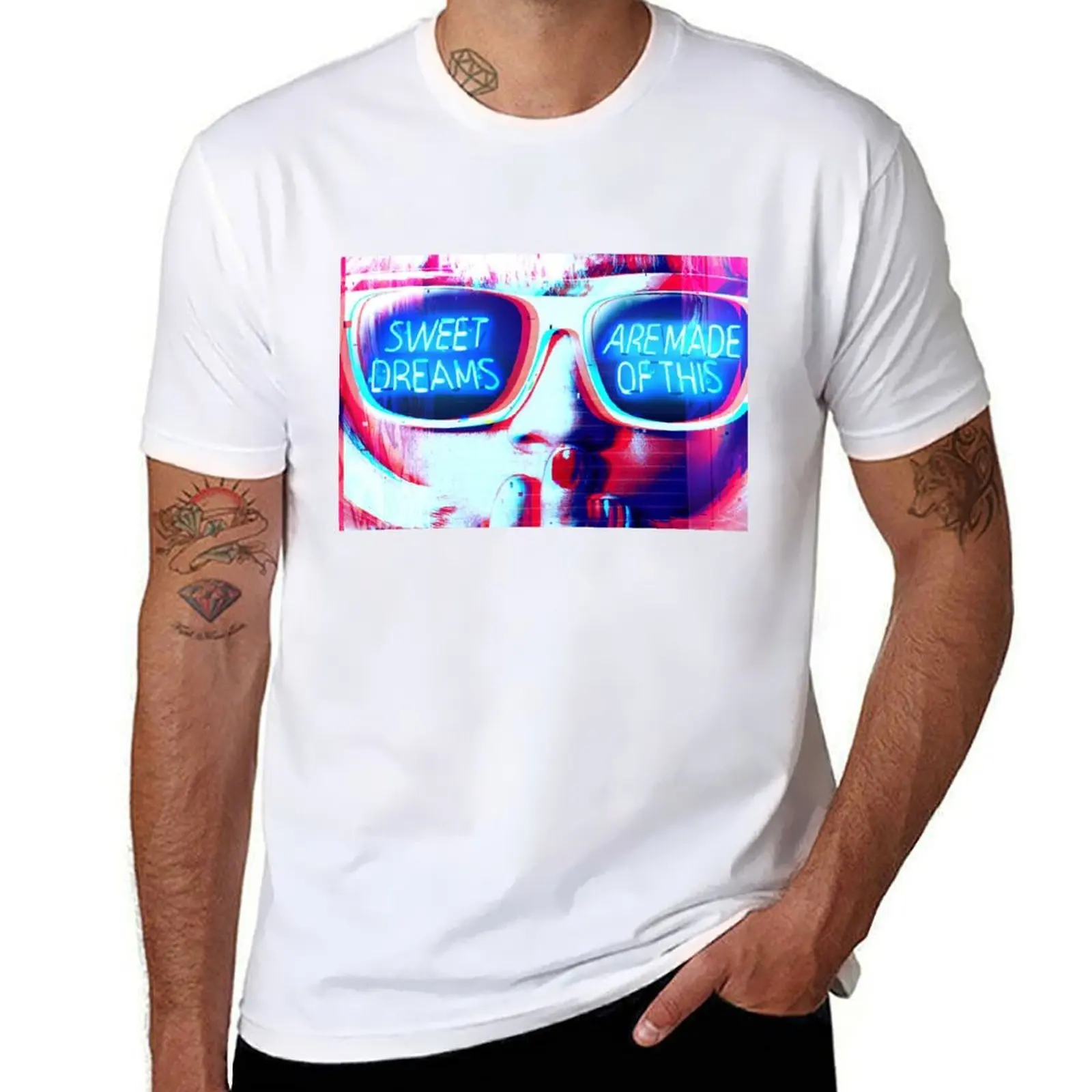 

Sweet Dreams Are Made Of This x Glitch Art T-Shirt cotton t shirts high quality t shirts for man graphic vintage T-Shirt