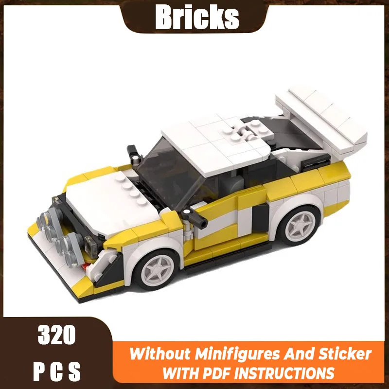 

Moc-совместимая модель автомобиля Quattro S1, технология автомобиля, модульный строительный блок, подарок, рождественская детская игрушка, набор «сделай сам», сборка