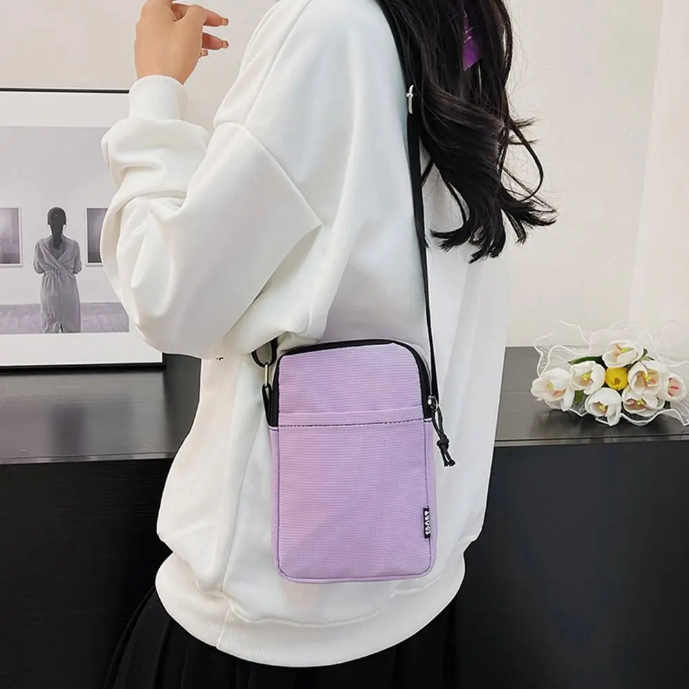 Simple Canvas Zipper Purse Crossbody Bag Handbag Shoulder Bag Phone Bag image 4