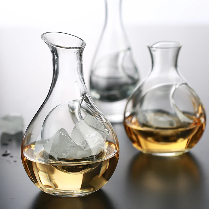 Household Ice Wine Chiller Set Japanese Large Capacity Sake Pot Crystal Glass Mini Wine Separator Barware