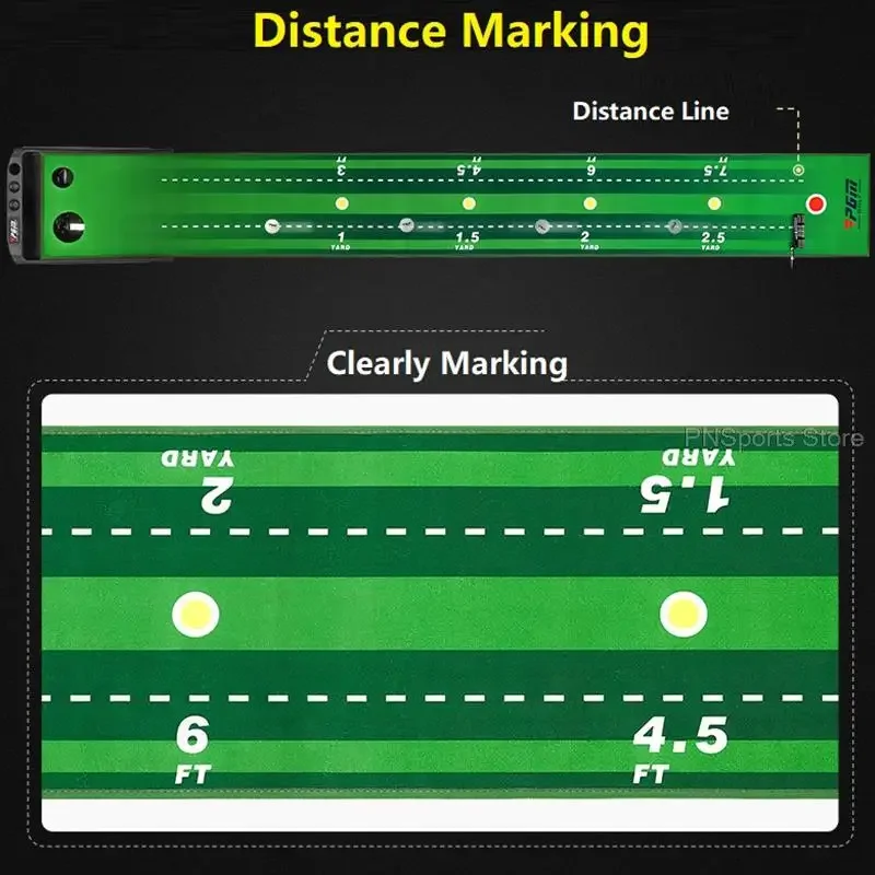 Pgm 3M Golf Putting Mat With Automatic Ball Return Golf Putter Trainer Non-Slip Golf Practice Indoor Outdoor Golfer Training Aid