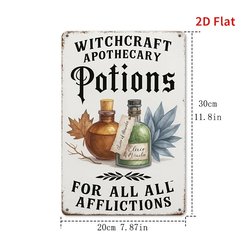 Decorative Signs & Plaques Salem Apothecary Potions Vintage Metal aluminum Sign - Witchy Halloween Wall Decor with Botanical